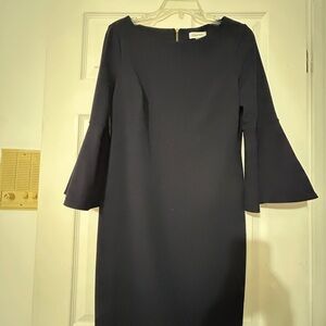 Calvin Klein Navy Long Sleeve Dress. NWT.